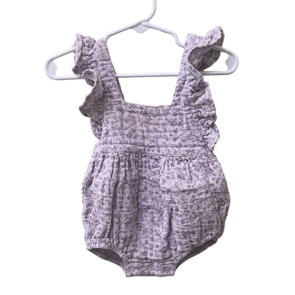 City Mouse Purple Floral Romper